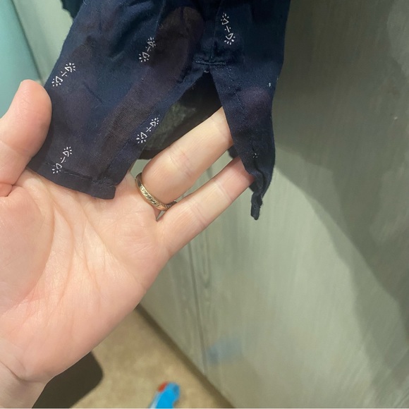 Women’s Eddie Bauer Cotton Tank Top Navy & White Geo print Thin size Medium - Picture 5 of 6